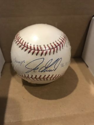 Joe Girardi Signed Auto Al Baseball Autograph Inscribed " Ws Champs 96 98 99 "