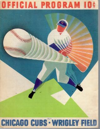1960 (aug.  23) Baseball Program Pittsburgh Pirates @ Chicago Cubs,  Scored Good