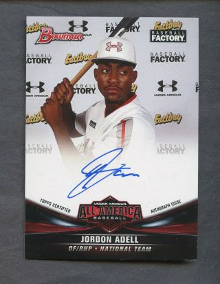 2016 Bowman Under Armour All America Jordon Adell Rc Rookie Auto