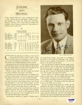 Joe Heving Pinky Higgins Psa Dna Autograph 1933 Who`s Who 8x10 Photo Page Signed
