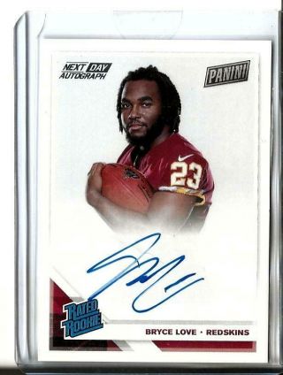 2019 Panini National Silver Pack Rated Rookie Auto Bryce Love Redskins