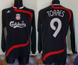 Liverpool 2007 Cup Longsleeve Torres Football Shirt Soccer Jersey Adidas M Men