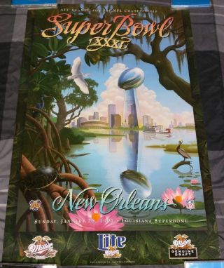 1997 Nfl Bowl Xxxi / Green Bay Packers Vs England Patriots Poster