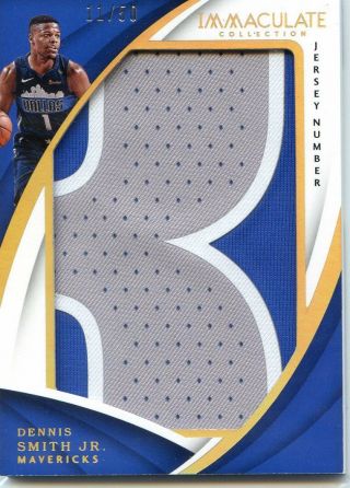 2017 - 18 Panini Immaculate Jersey Number Patch Rookie Rc Dennis Smith 11/50