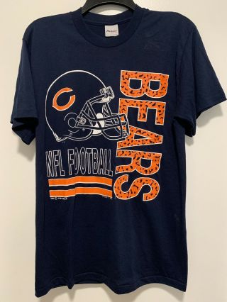 Vintage 1991 Nfl Chicago Bears T Shirt Logo 7 Single Stitch Men’s Size Large
