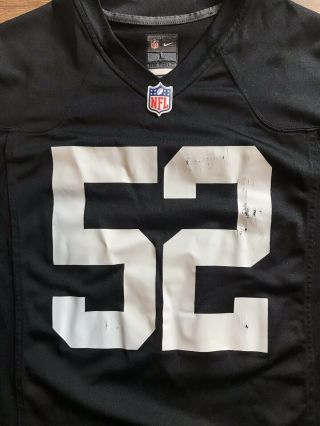 Nike On Field NFL Raiders Football Mack 52 Black Jersey Size 2XL NWT. 3