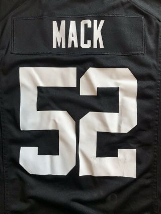 Nike On Field NFL Raiders Football Mack 52 Black Jersey Size 2XL NWT. 4