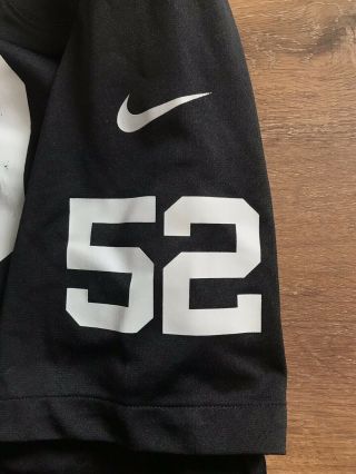 Nike On Field NFL Raiders Football Mack 52 Black Jersey Size 2XL NWT. 6