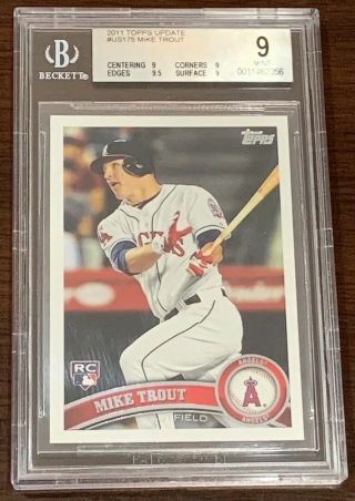 2011 Topps Update Mike Trout Rookie Bgs 9 W/ 9.  5 Rc Us175