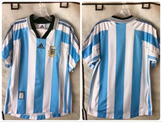 Argentina 1998 Soccer Jersey Small Retro Adidas World Cup