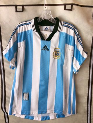 Argentina 1998 Soccer Jersey Small Retro Adidas World Cup 2