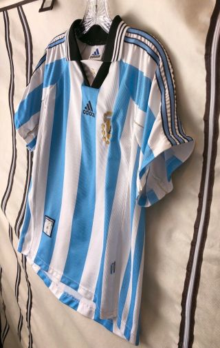 Argentina 1998 Soccer Jersey Small Retro Adidas World Cup 7