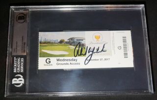 PHIL MICKELSON Signed 2017 Presidents Cup PGA Golf TICKET,  Beckett Slabbed 4