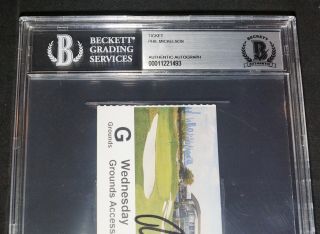 PHIL MICKELSON Signed 2017 Presidents Cup PGA Golf TICKET,  Beckett Slabbed 5