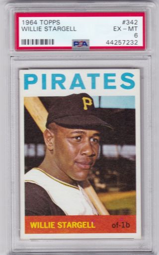 Rd: 1964 Topps Baseball Card 342 Willie Stargell Hof Pirates - Psa 6 Ex -