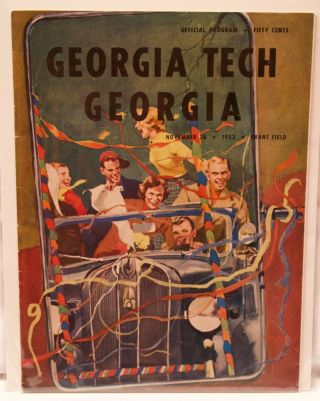 Vintage 1953 Georgia Bulldogs Georgia Tech Football Game Program