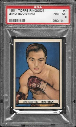 1951 Topps Ringside Boxing 7 Gino Buonvino Psa 8 Nm - Mt Registry Set Break