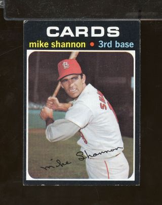 1971 Topps 735 Mike Shannon St.  Louis Cardinals Vg - Ex To Ex (sr14)