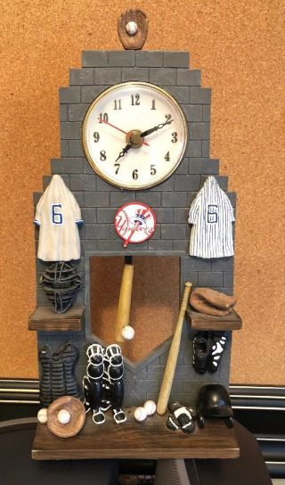 Ny Yankees Pendulum Clock Baseball Locker Design Mlb Licensed