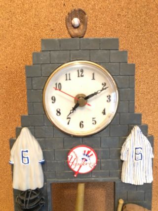 NY Yankees Pendulum Clock Baseball Locker Design MLB Licensed 2