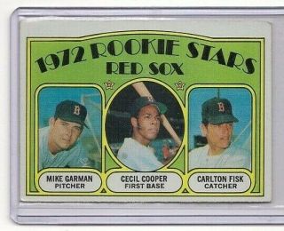 Carlton Fisk 1972 Topps Baseball Rookie Card 79 Ex,  Cecil Cooper Mike Garman Rc