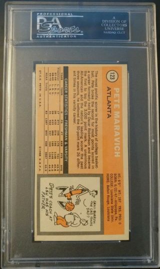 1970 Topps Basketball 123 Pete Maravich Rookie Card RC PSA 7 2