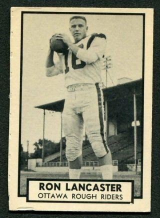 1962 102 Ron Lancaster Ottawa Roughriders.  Canadian Football Cards.  Cfl.