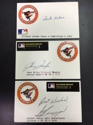 Johnny Temple Baltimore Orioles/reds Signed Index Card 1954 Debut Jsa Precertifi