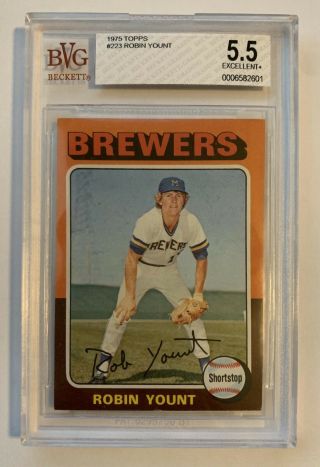 Robin Yount Beckett Trading Card 1975 Topps 223 5.  5 Exc. ,