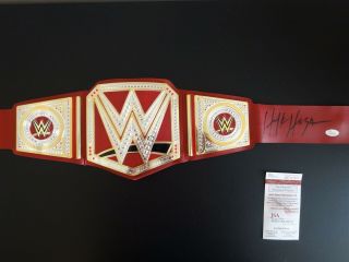 Hulk Hogan Signed Auto Red Strap Championship Wrestling Belt Jsa Autographed