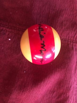 Willie Mosconi Hand Signed Old 11 Pool Ball 3