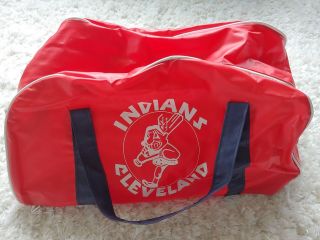 Retro 80s Cleveland Indians Coca Cola Chief Wahoo Vinyl Duffel Gym Bag Red Vtg