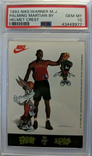1993 Nike Michael Jordan Palming Marvin The Martian,  Bugs Bunny Psa 10,  Pop 8