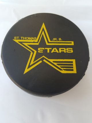 St.  Thomas Stars Jr.  B Oha Era China House Ad Vintage Viceroy Canada Hockey Puck