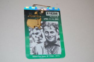 2002 Masters Badge/ticket.  Tiger Woods