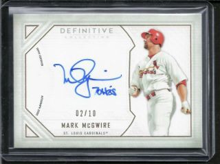 Mark Mcgwire 2019 Topps Definitive Autograph Auto 2/10 Inscribed 70hrs Cardinals