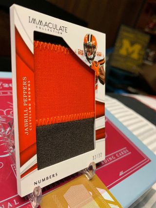 2018 Panini Immaculate Jabrill Peppers Numbers Jumbo Patch /32 2