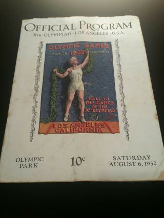 Official 1932 Xth Olympics Los Angeles Program and 2 Tickets 2