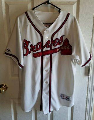 Vintage Majestic Atlanta Braves Chipper Jones 10 Jersey Sewn Size Large