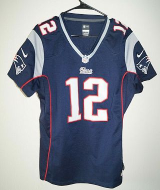 England Patriots Tom Brady 12 Womens Blue Jersey Nike On Field Sz Xxl Sewn