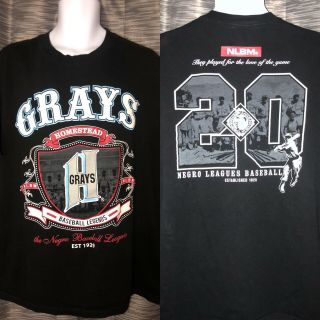 Homestead Grays Negro Leagues Baseball Museum Black Tee T - Shirt Men’s Xl.  Bt29