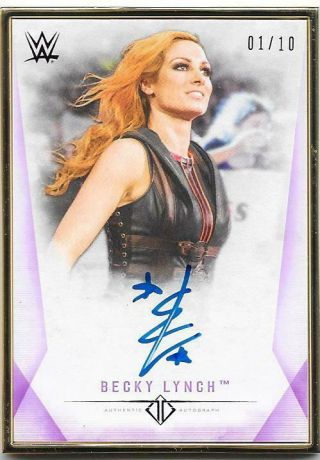 Becky Lynch 2019 Topps Wwe Transcendent On Card Auto Purple 1/10 1/1?