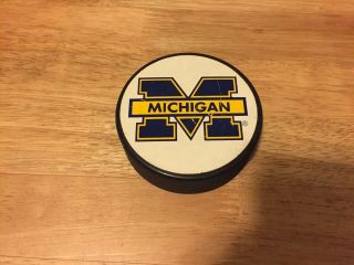 University Of Michigan Souvenir Hockey Puck Cooper Official