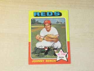 1975 Topps Johnny Bench 260 Hof Cincinnati Reds Higher Grade Card Great Gift