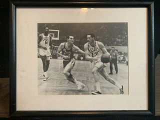 Vintage 1994 Boston Celtics John Havlicek Jerry West Photo Print Poster Frame