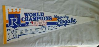 Vintage 1985 World Series Kansas City Royals Full Size Pennant