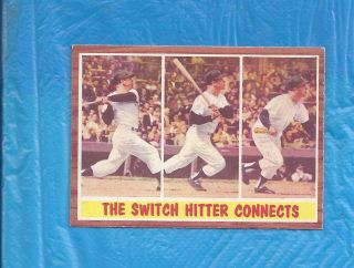 Mickey Mantle 1962 Topps 318 The Switch Hitter Connects York Yankees