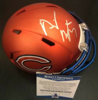David Montgomery Signed Chicago Bears Blaze Mini Football Helmet W/beckett