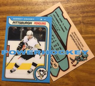 Custom Sidney Crosby Rookie 1979 - 80 Opc Style Card Only 87 Made Rc