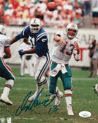 Dan Marino Hof Signed 8x10 Photo Auto Autograph Jsa Miami Dolphins Throwing
